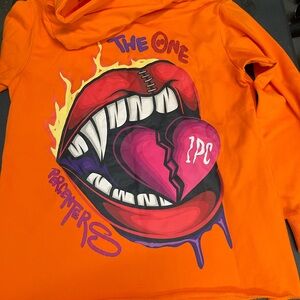 Oversized orange streetwear hoodie